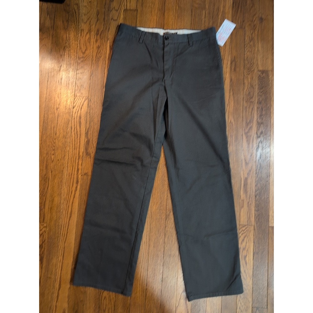 Levis Dockers D2 Mens Straight Leg 32 x 32 Flat Front Gray Khaki Pants